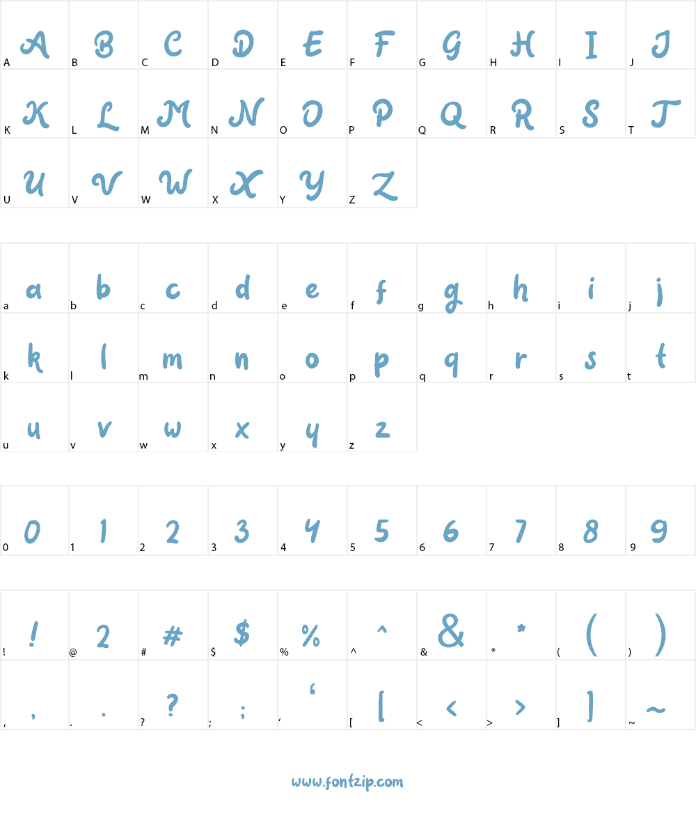 Claytonia DEMO Font Character